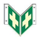 Rettungszeichen: Erste Hilfe 200 x 200mm ( Winkel, lang nachleuchtend)